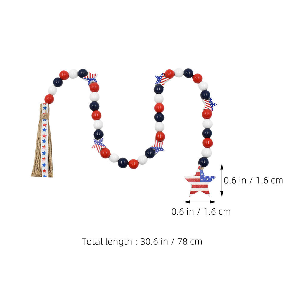 Patriotic Wood Bead Garland In - огляд і ціна Twine Jute Natural