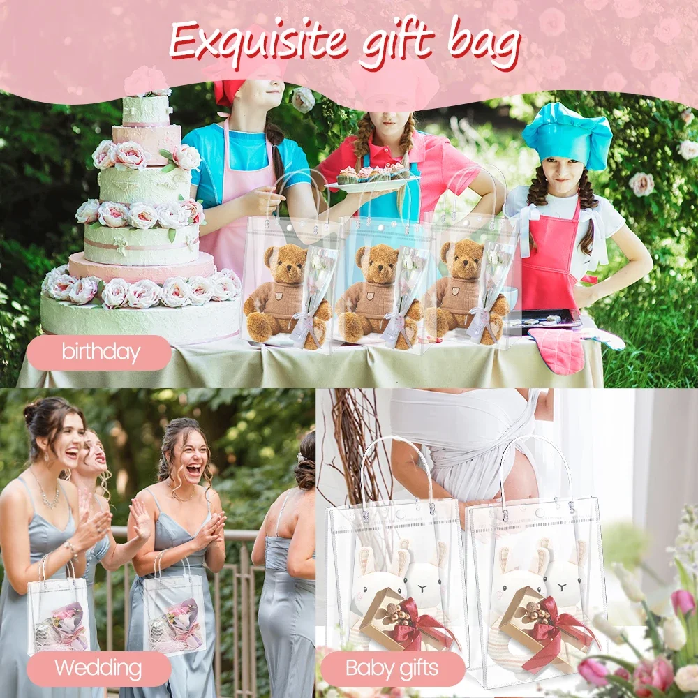 Clear PVC Gift Bags with Handl - огляд і ціна Cellophane Wrap Clear